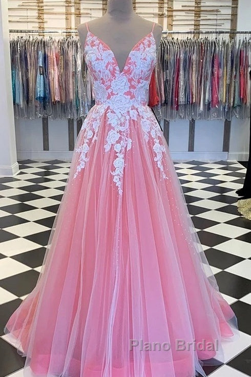 Long Formal Prom Dresses With Appliques And Beading,Evening Dresses,Charming Dance Dresses