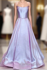 Long Satin Formal Prom Dresses Spaghetti Straps Strapless