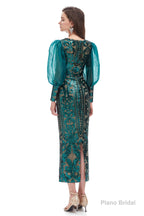 Long Sleeve Tea Length Prom Dresses