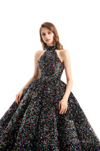 Long Sleeves Sequins Backless O Neck Quinceanera Dresses