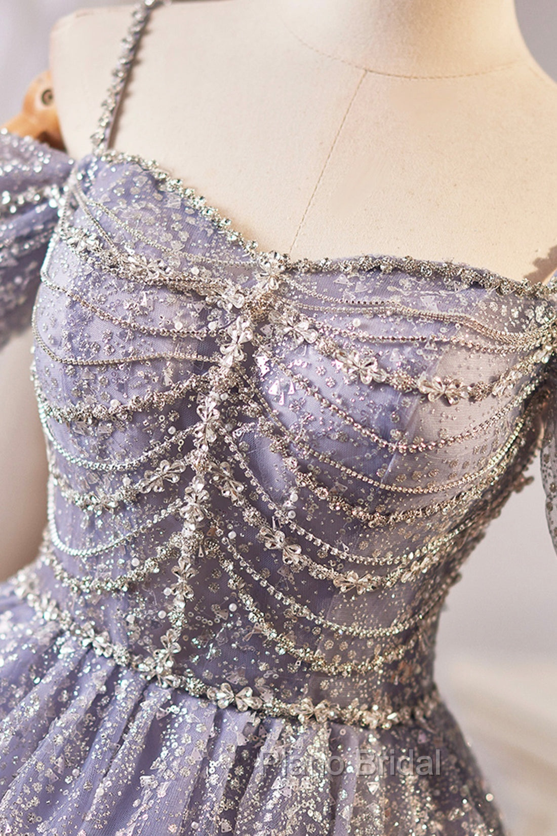 Lovely A-Line Tulle Sequins Knee Length Formal Prom Dresses, Off The Shoulder Evening Party Dresses