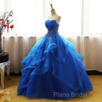 Lovely Royal Blue Tulle Formal Prom Dresses, Blue Sweet 16 Dresses