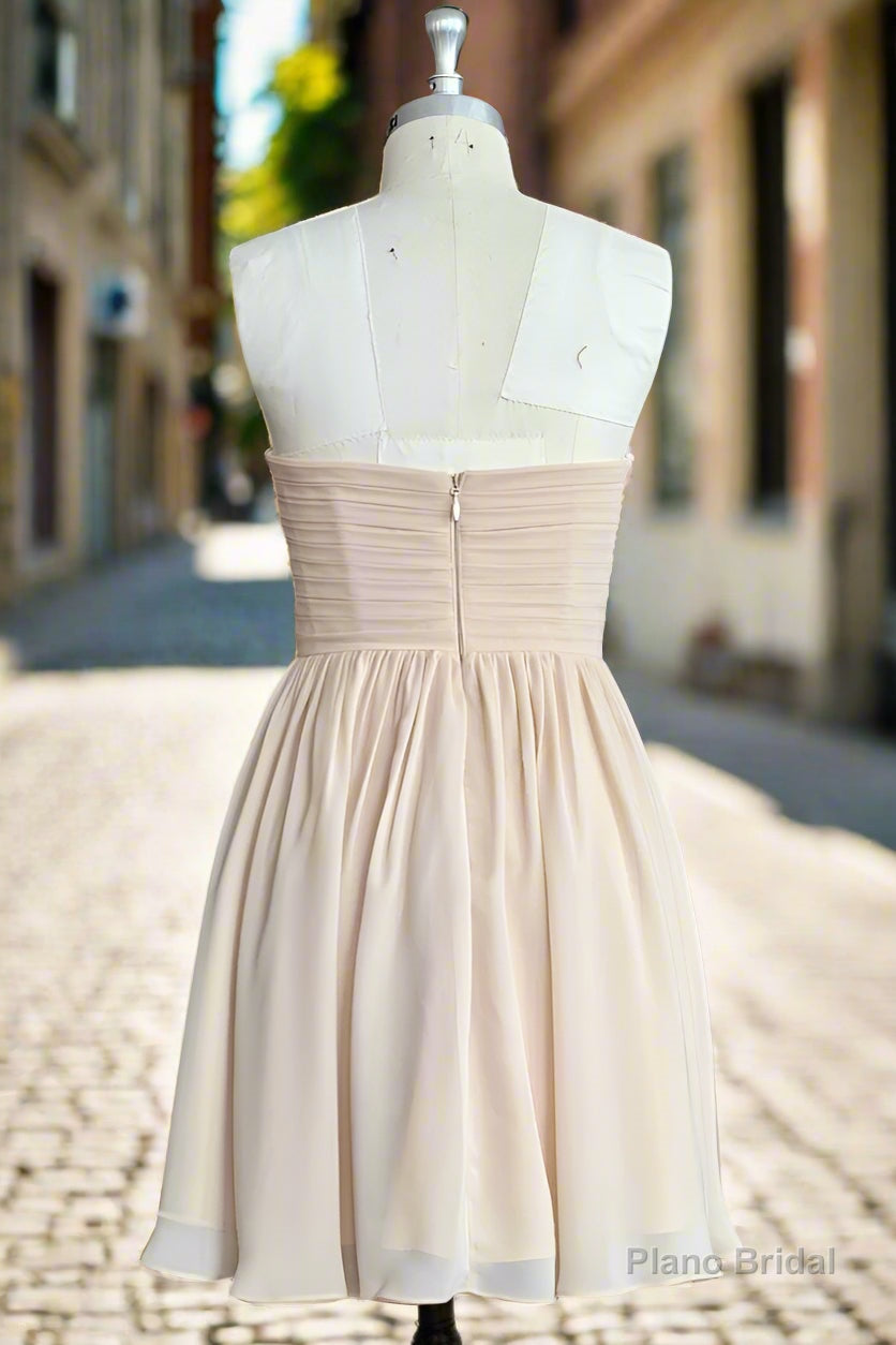 Lovely Short Chiffon Strapless Bridesmaid Dresses Sweetheart Homecoming Dress Secondary image