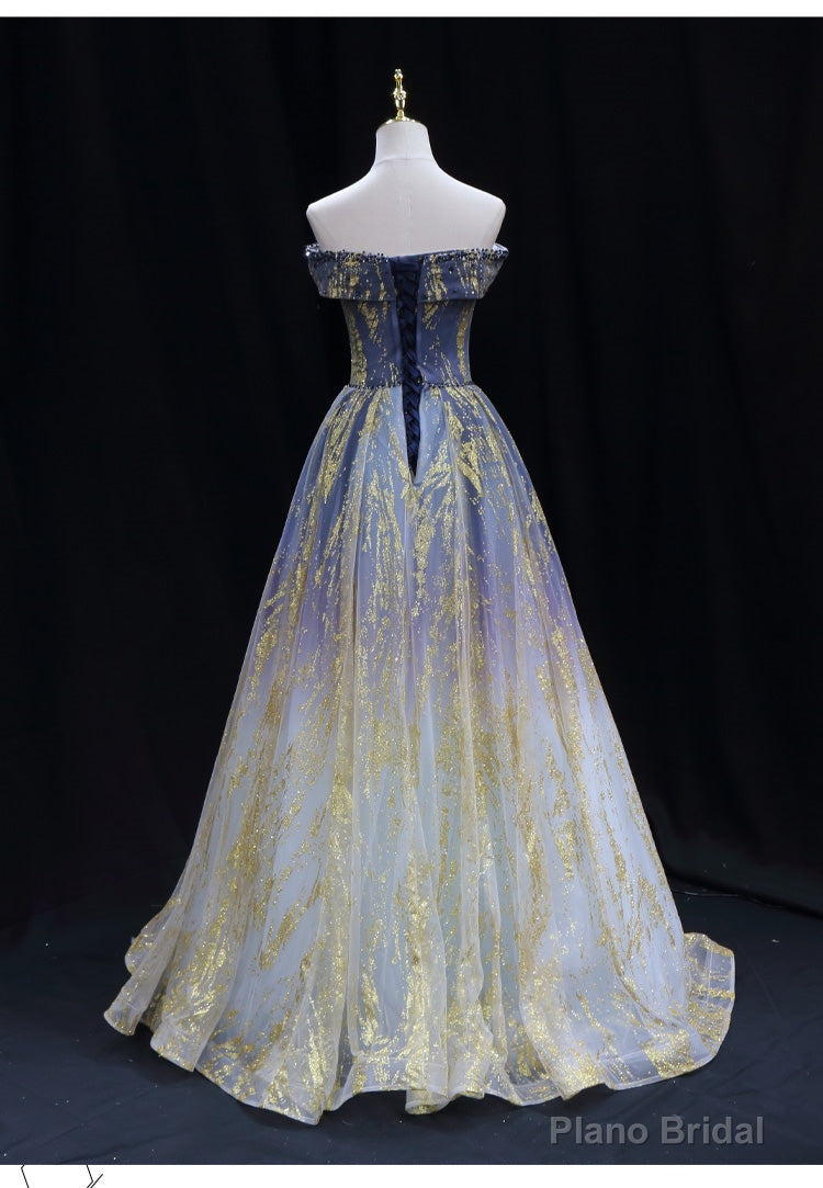 Lovely Tulle Gradient Long Formal Dress Party Dresses, Gradient Evening Party Dresses Secondary image