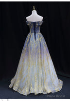 Lovely Tulle Gradient Long Formal Dress Party Dresses, Gradient Evening Party Dresses