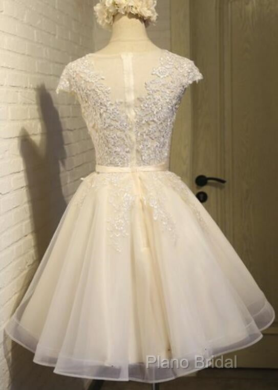 Lovely Tulle Light Champagne Short Formal Prom Dresses, Homecoming Dresses , Formal Dresses, Formal Prom Dresses Secondary image