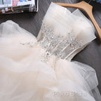 Lovely Tulle Short Party Dresses, Cute Teen Junior Formal Prom Dresses