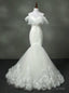 Luxurious Strapless Wedding Dress Mermaid Real Photo Tulle With Ruffles
