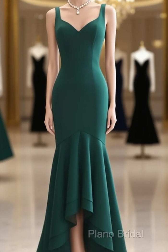 Mermaid Emerald Green Asymmetrical Dresses Main image