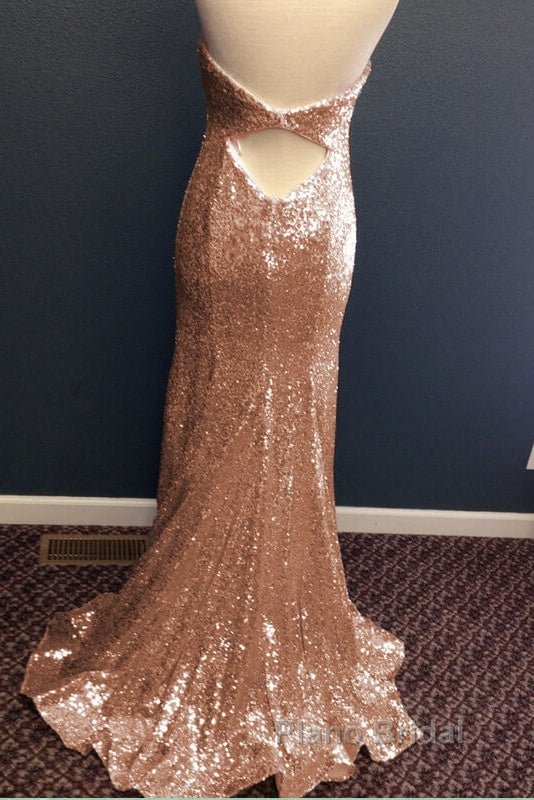 Mermaid Halter Rose Gold Formal Prom Dresses Secondary image
