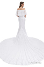 Mermaid Lace Off the Shoulder Wedding Dresses With Train