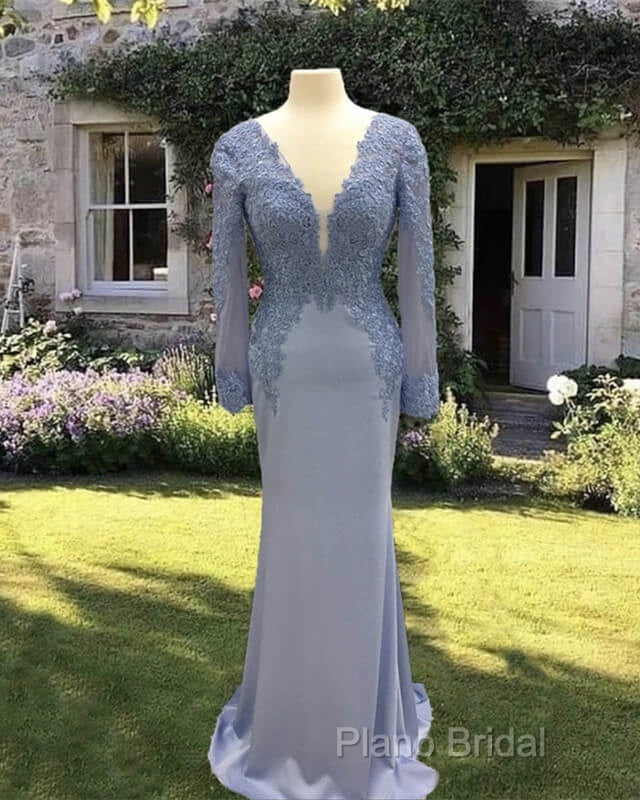 Mermaid Lace Sleeve V Neck Dresses Secondary image