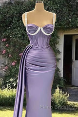 Mermaid Light Purple Satin Corset Gown