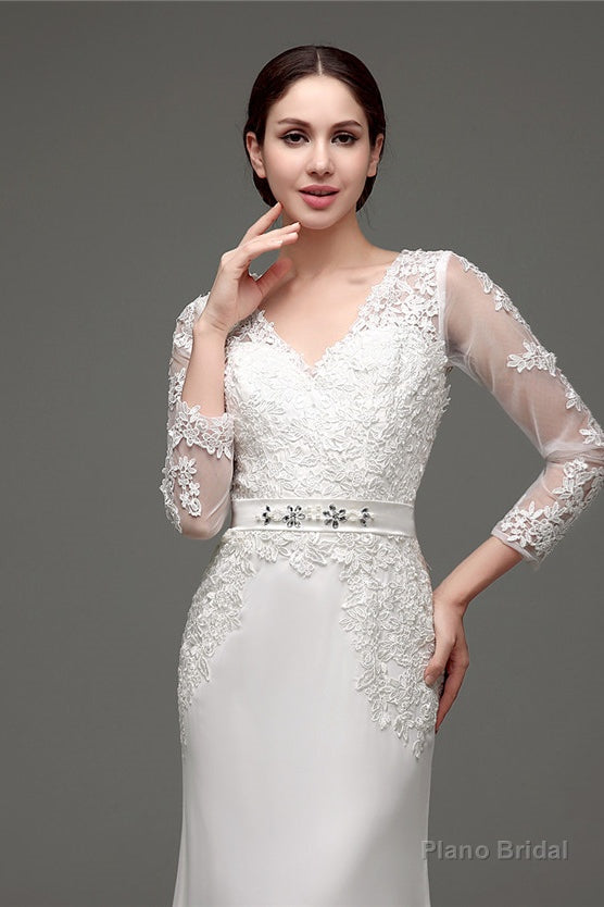Mermaid Long Sleeves Long Wedding Dresses