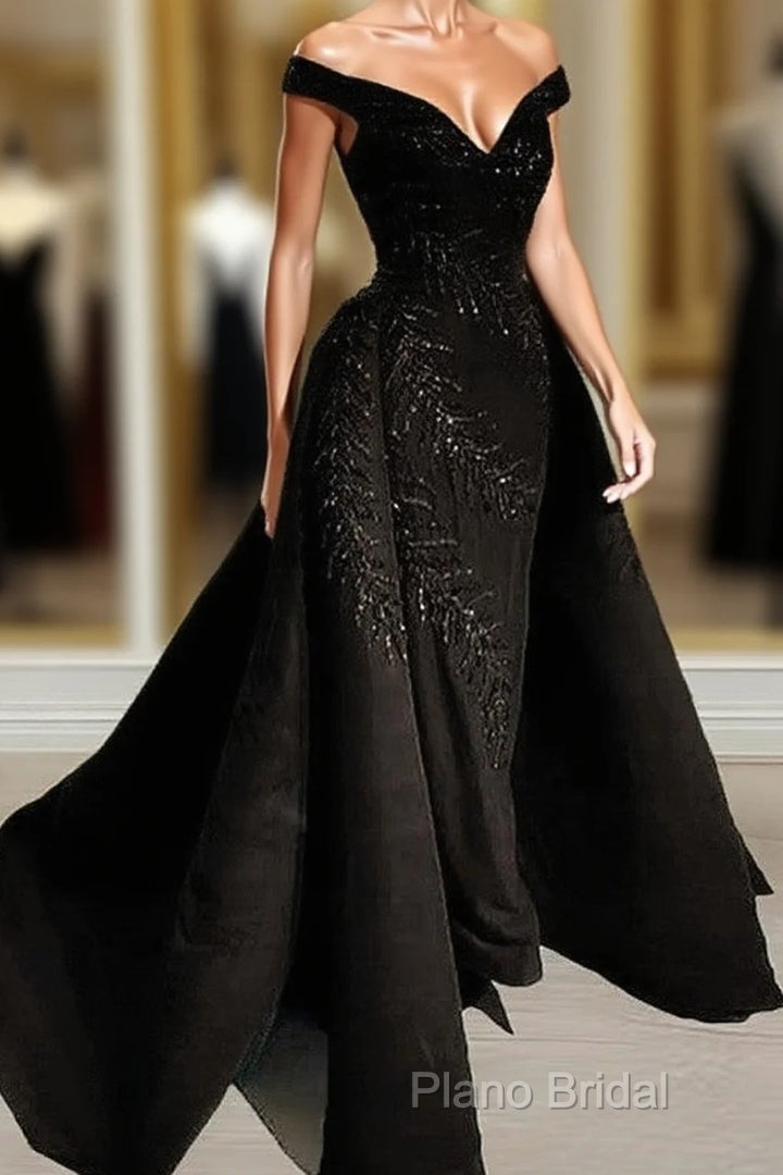 Mermaid Off The Shoulder Dresses Lace Embroidery With Train Main image