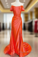 Mermaid Orange Off The Shoulder Dresses