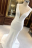 Mermaid Plunging Satin Wedding Dresses