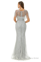 Mermaid Sequins Beading V-neck Prom Dresses