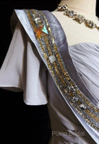 Mermaid Spaghetti Strap Chiffon Beaded Sequin Long Formal Prom Dresses Embroidered Applique Formal Gown