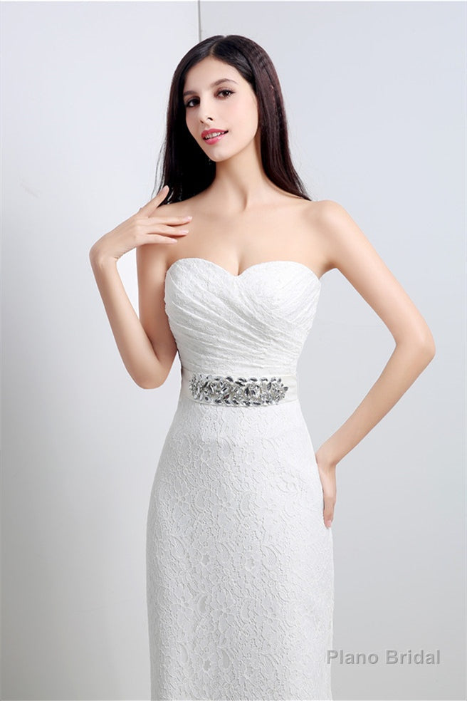 Mermaid Sweetheart Lace Rhinestone Long Wedding Dresses