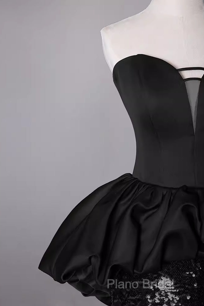 Mermaid Sweetheart Long Black Sequin Formal Prom Dresses