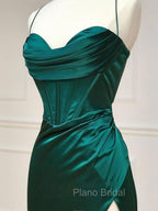 Mermaid Sweetheart Neck Green Long Formal Prom Dresses, Green Formal Evening Dresses