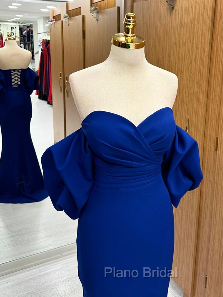 Mermaid Sweetheart Neck Satin Royal Blue Long Formal Prom Dresses Secondary image