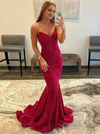Mermaid Sweetheart Neck Sequins Homecoming Dresses