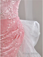 Mermaid / Trumpet Formal Prom Dresses Party Dresses Evening Party Floor Length Sleeveless Off Shoulder Tulle with Pearls Sequin