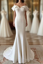 Mermaid Wedding Dresses Satin Off Shoulder