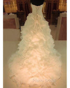 Mermaid Wedding Dresses Sweetheart Organza Ruffles Train