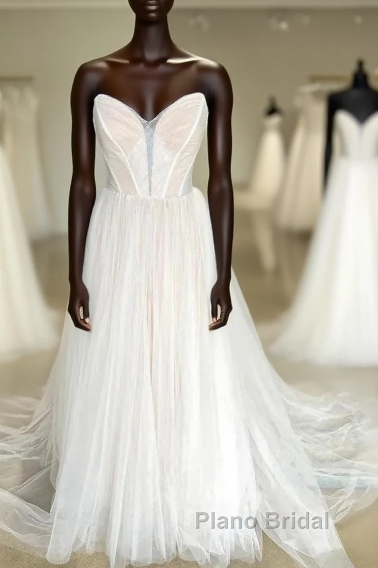 Minimalist Style Sheer Wedding Dresses With Sweet Collar And Floor Mopping Wedding Dresses Main image