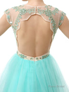 Mint Green Beaded Short Homecoming Dresses
