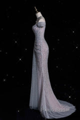 Modest Mermaid Off The Shoulder Sequin Long Formal Prom Dresses Formal Graduation Party Dresses Evening Dresses