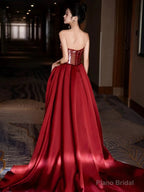 Modest Mermaid Sweetheart Burgundy Floor Length Evening Dress Sequin Prom Dresses
