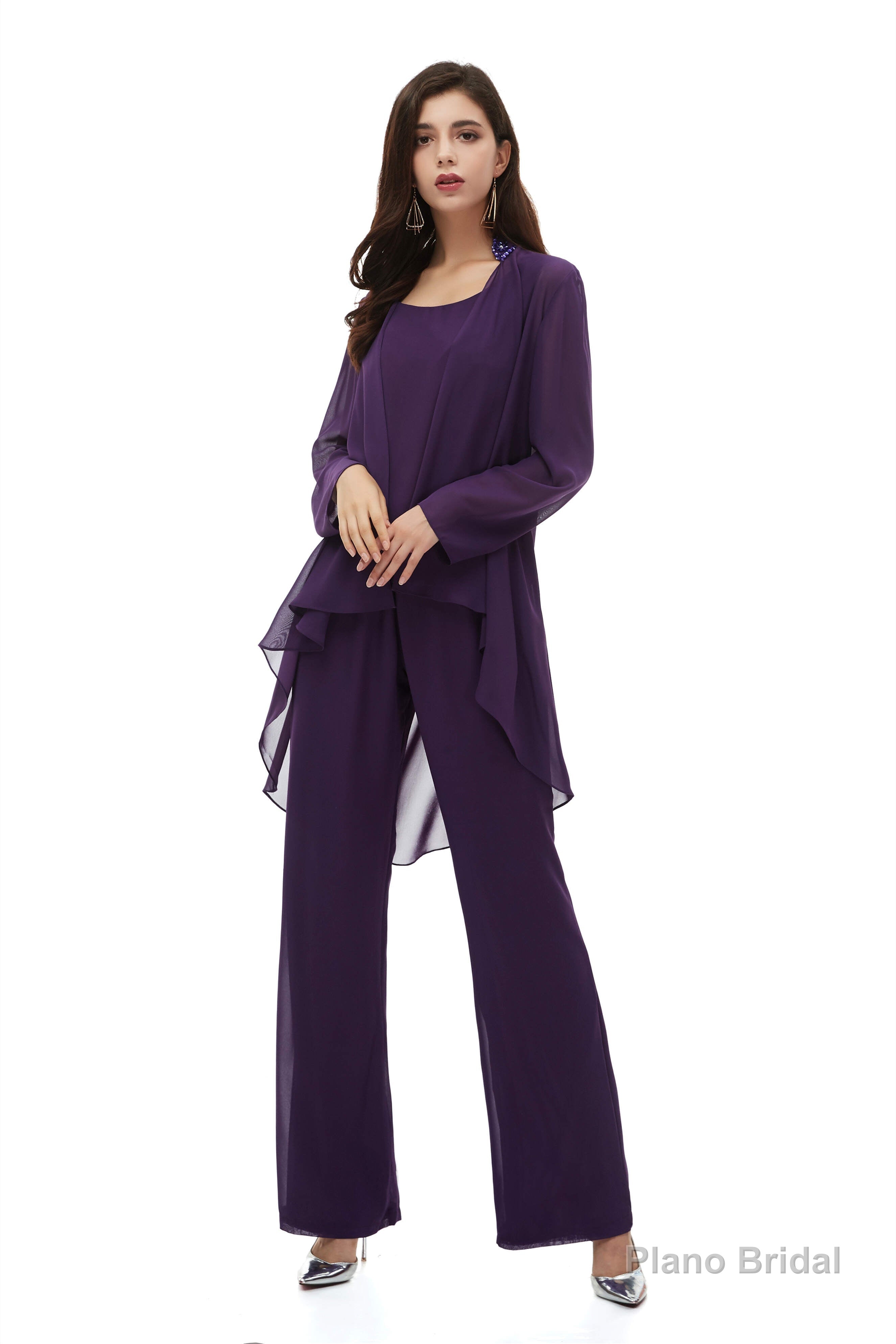 Mother of The Bride Dresses Pants Suit Long Sleeves with Jacket Outfit Main image