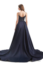 Mermaid Sequins Spaghetti Straps Prom Dresses With Detachable Train