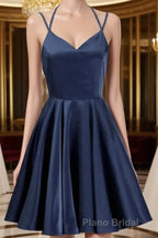 Navy Blue Short Formal Prom Dresses Juniors Homecoming Dresses