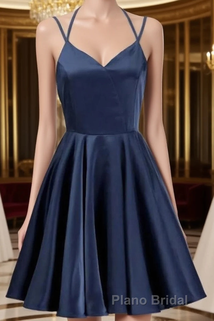 Navy Blue Short Formal Prom Dresses Juniors Homecoming Dresses