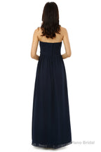 Navy Blue Sweetheart Chiffon With Pleats Bridesmaid Dresses
