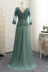 Noble A-Shaped Princess Chiffon Sticker Spoon 3/4 Sleeve Mother Of The Bride Dresses