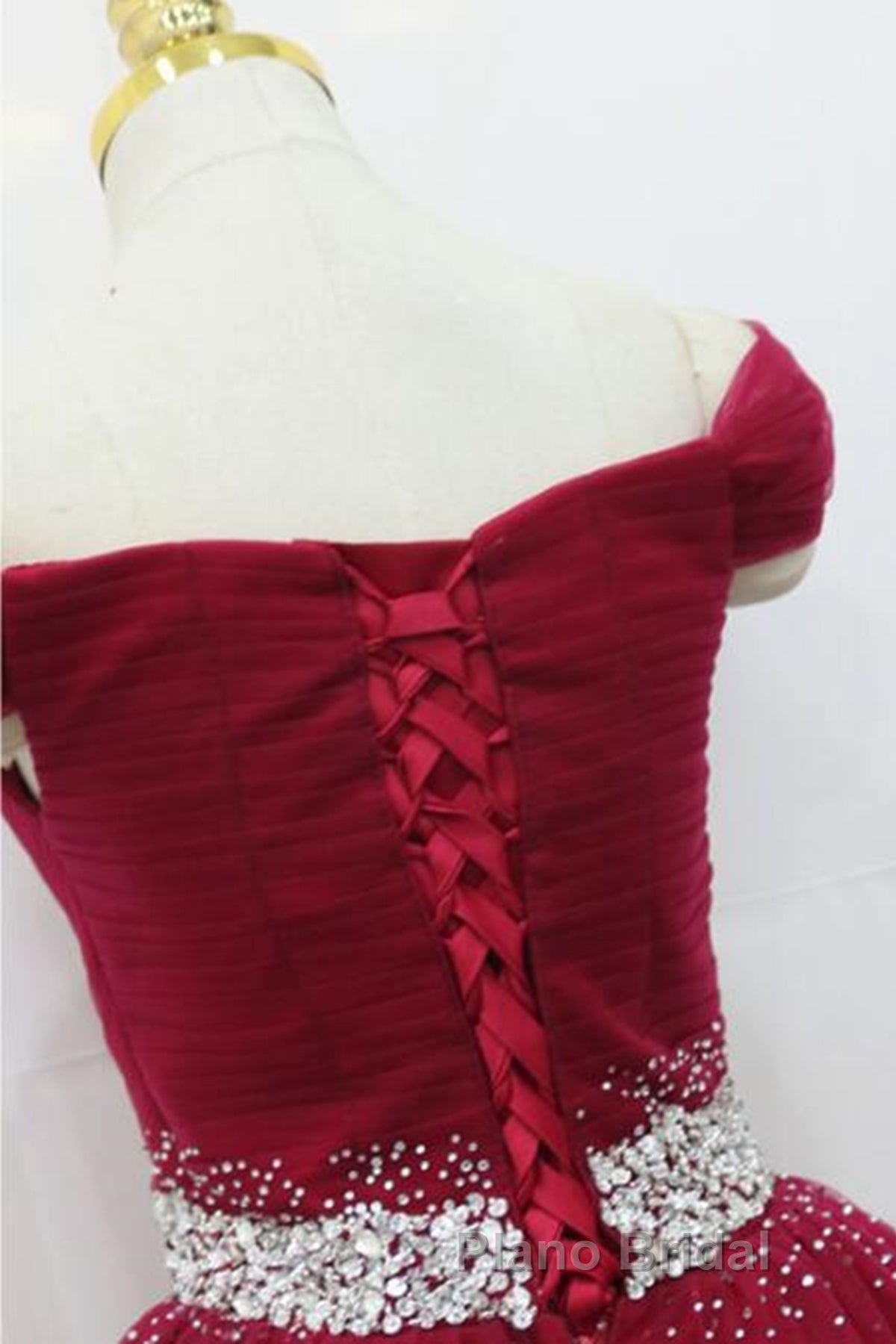 Off Shoulder Burgundy Tulle Long Formal Prom Dresses with Sequins, Burgundy Tulle Formal Evening Dresses