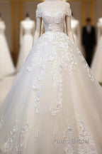 Off Shoulder Lace Long Formal Prom Wedding Dresses