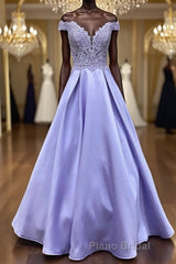 Off Shoulder Purple Lace Long Formal Prom Dress, Off Shoulder Purple Formal Dress, Purple Lace Evening Dress