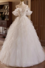 Off Shoulder Tulle Lace Light Champagne Long Formal Prom Dresses, Light Champagne Sweet 16 Dresses