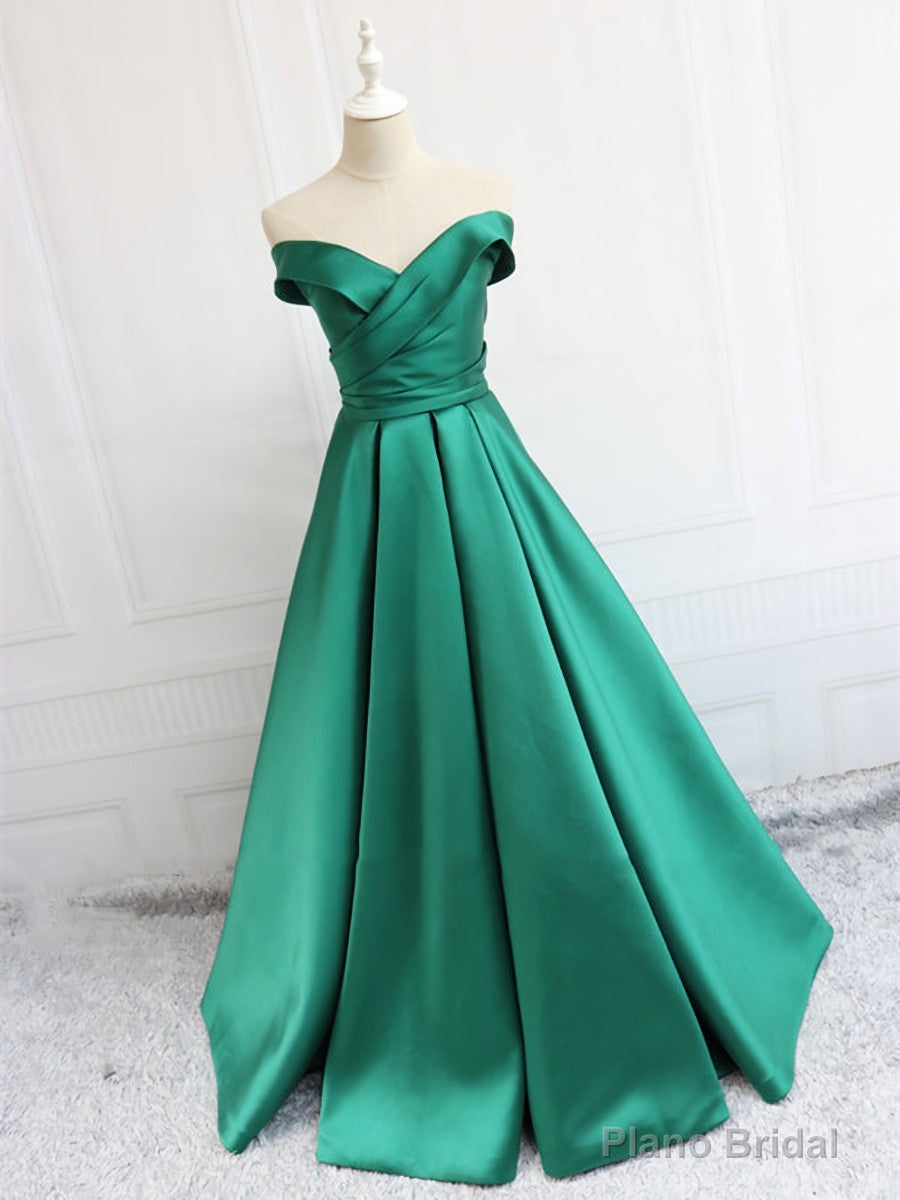 Off the Shoulder Blue/Green Long Prom Dresses, Green/Blue Off Shoulder Formal Evening Dresses Main image