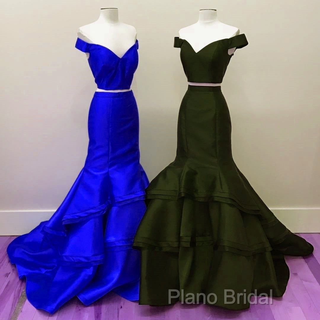 Off The Shoulder Burgundy Formal Dresses Mermaid New Two Piece Formal Prom Dresses