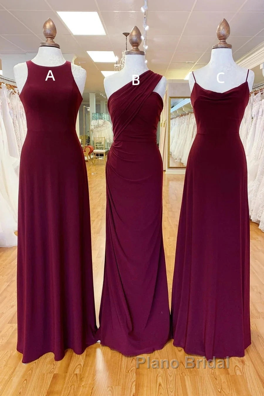 Off-The-Shoulder Floor Length Chiffon Long Bridesmaid Dresses