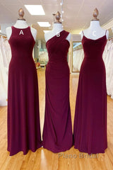 Off-The-Shoulder Floor Length Chiffon Long Bridesmaid Dresses
