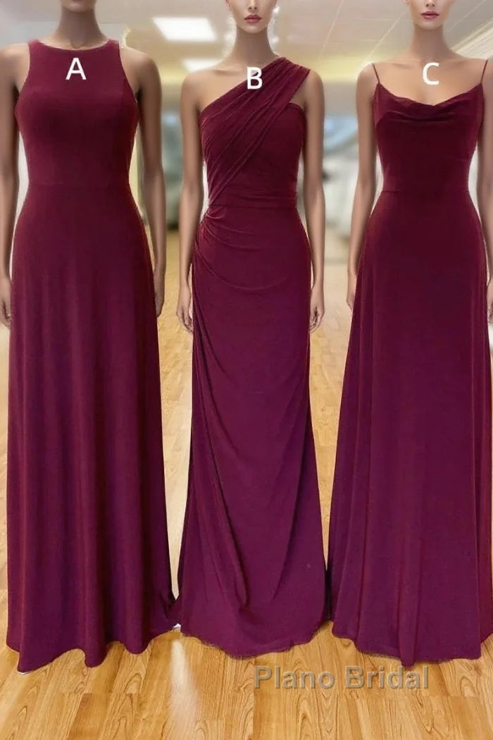 Off-The-Shoulder Floor Length Chiffon Long Bridesmaid Dresses Main image